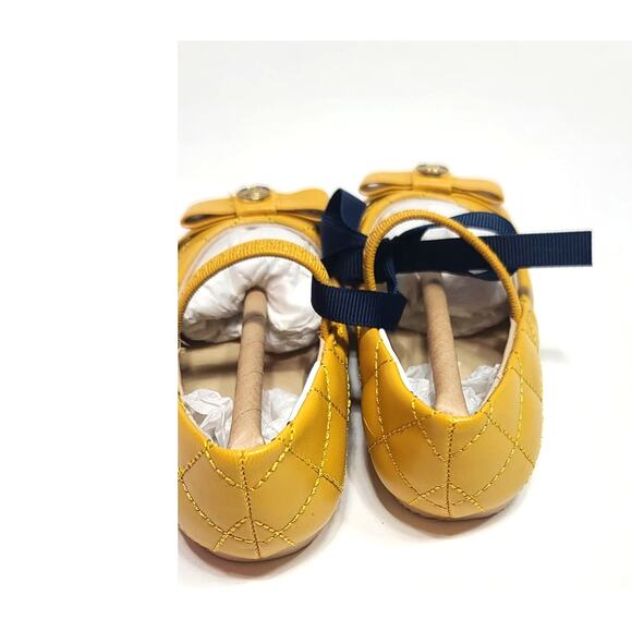 Janie and Jack yellow many jane ballet flats toddler girls size 5 - Picture 4 of 7